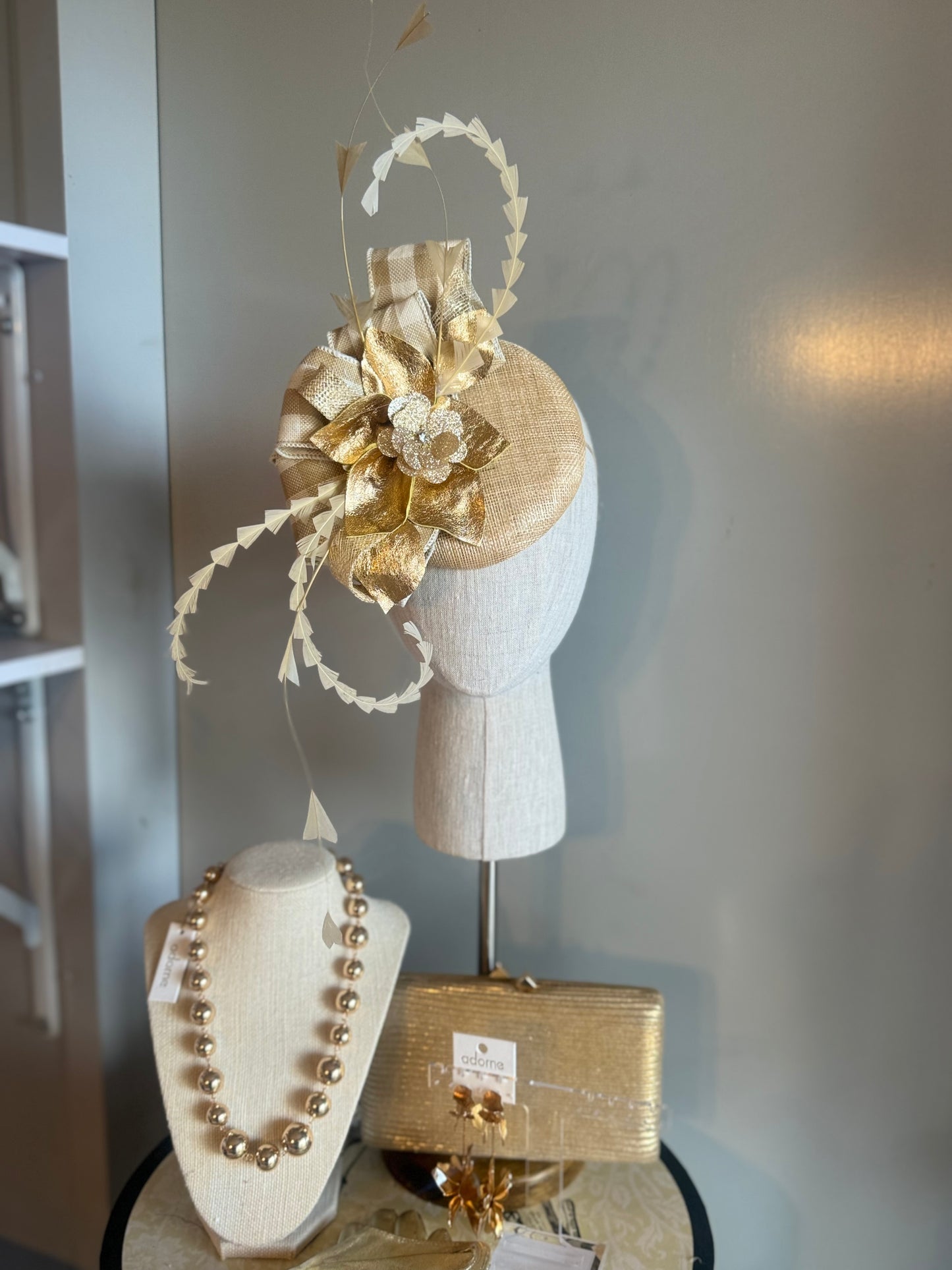 “Sam” gold statement fascinator