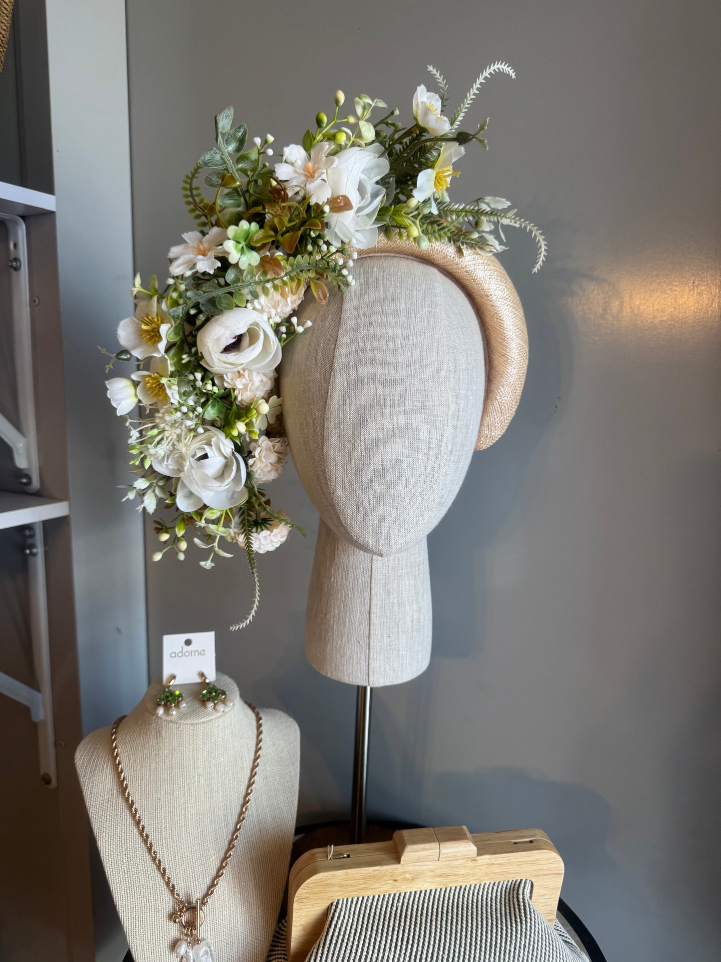 “Chelsea” floral statement sinamay headband