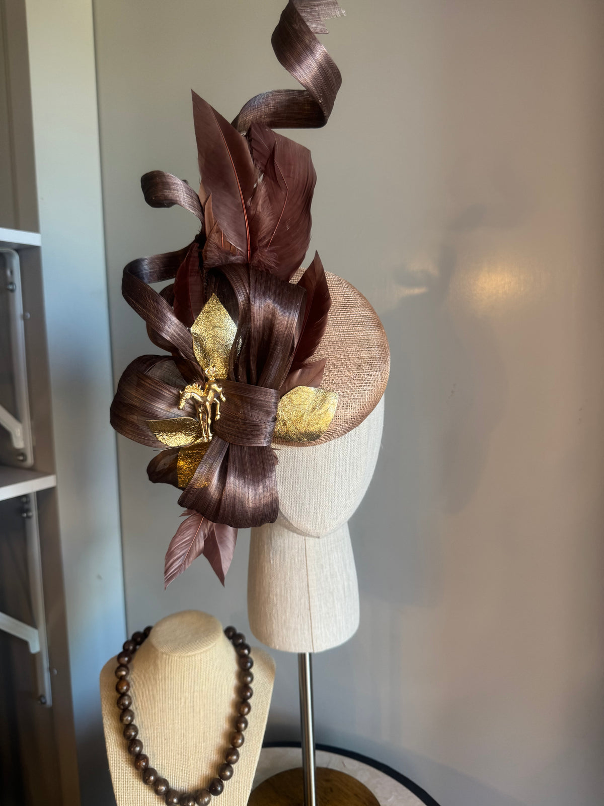 “Rita” brown & Gold statement