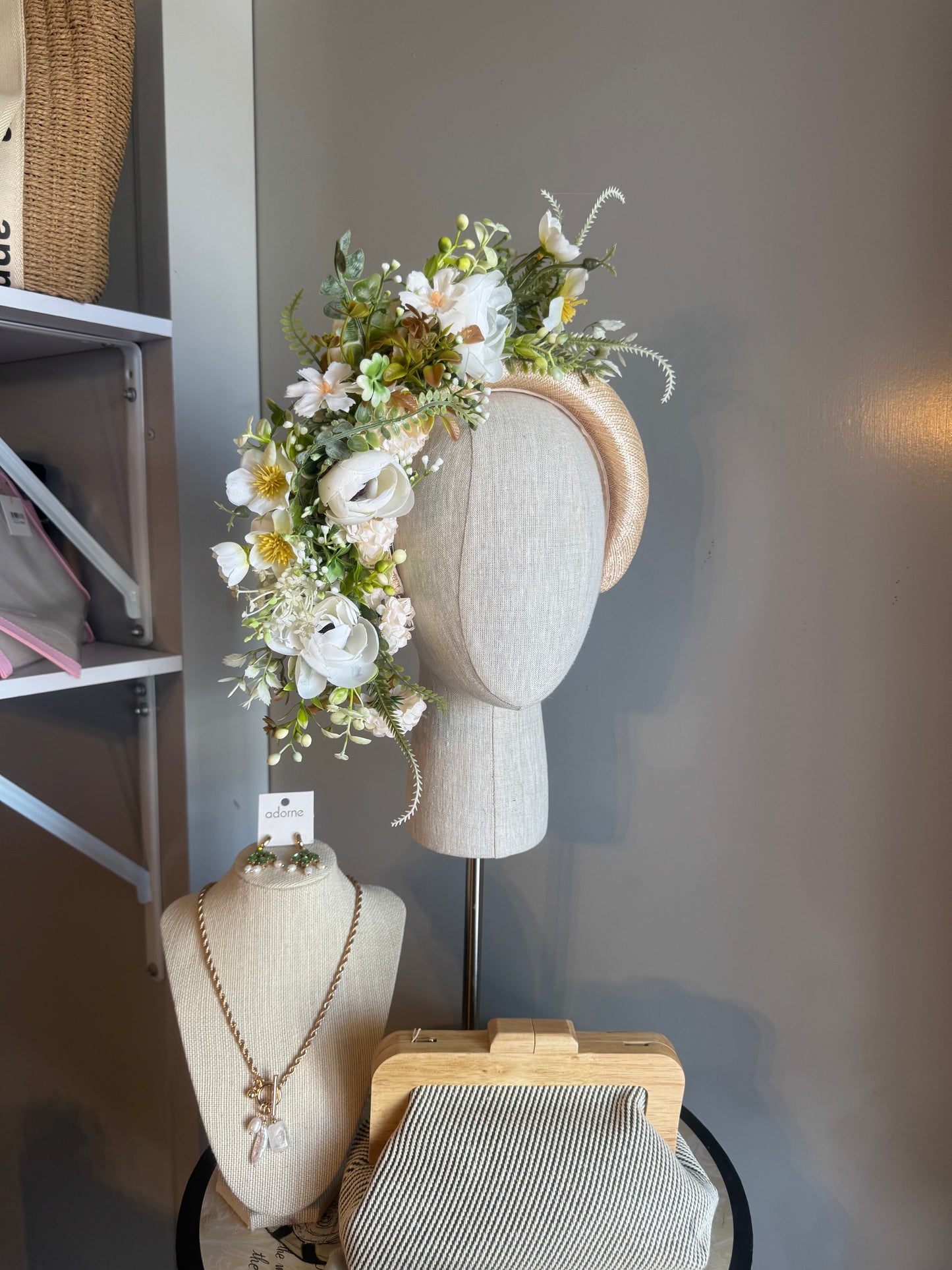 “Chelsea” floral statement sinamay headband