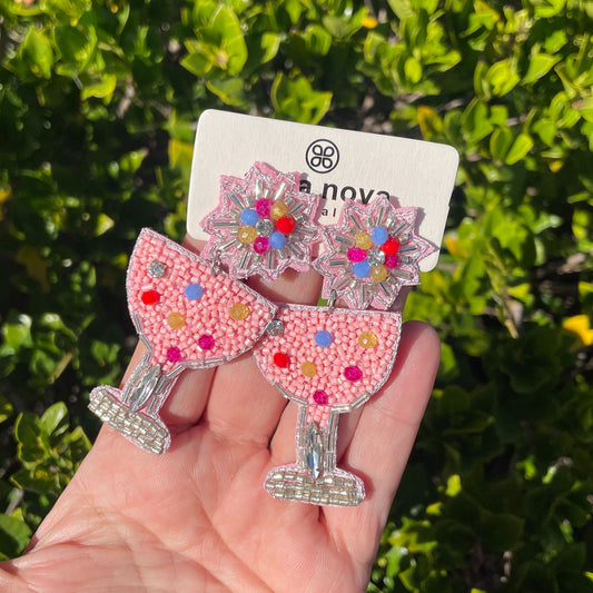 Cocktail beaded earrings-Anna Nova