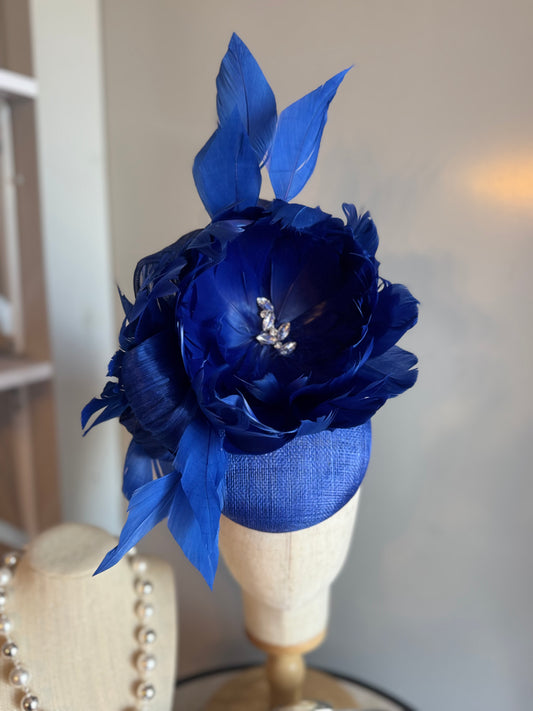 “Felicity” cobalt blue feather statement