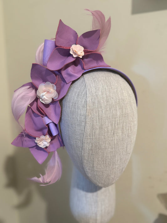 Lilac leather floral