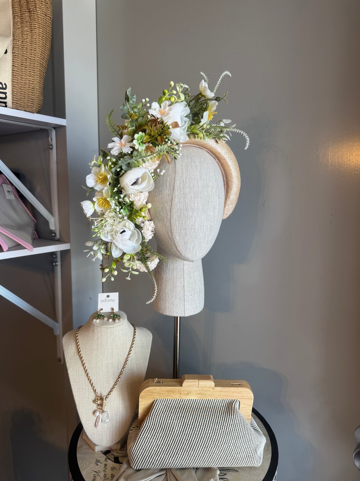 “Chelsea” floral statement sinamay headband