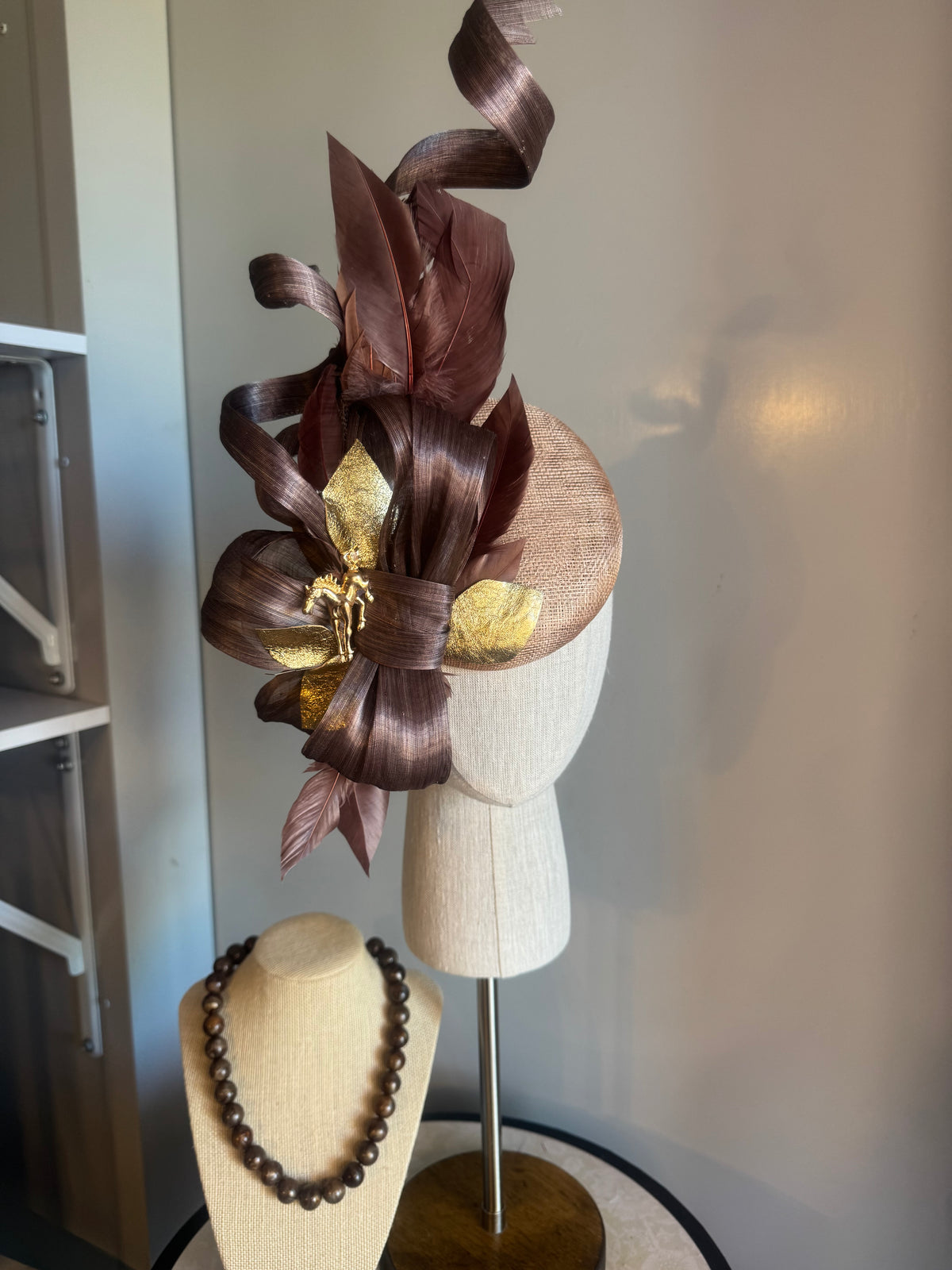 “Rita” brown & Gold statement