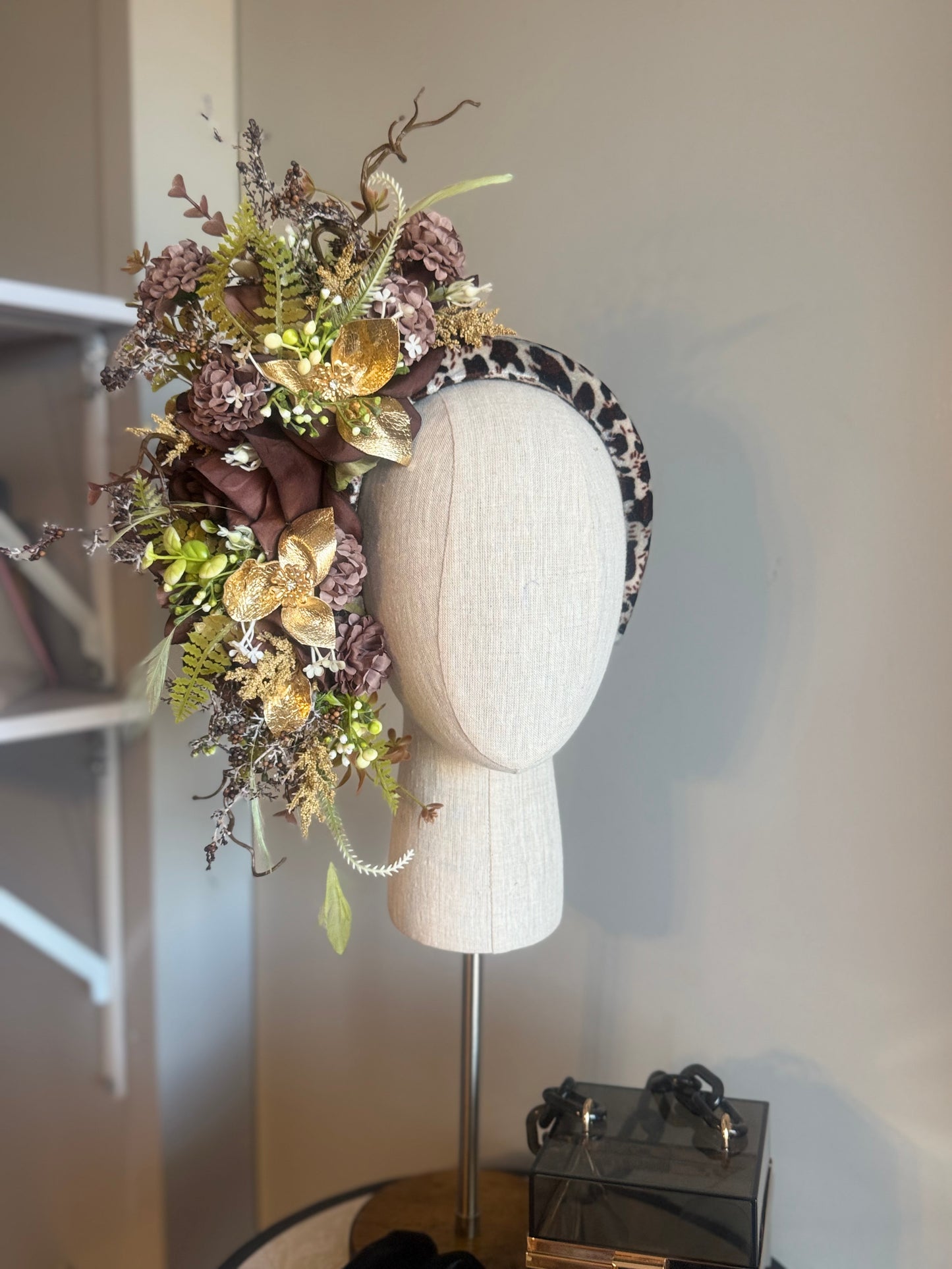 “Lettie” leopard  gold floral