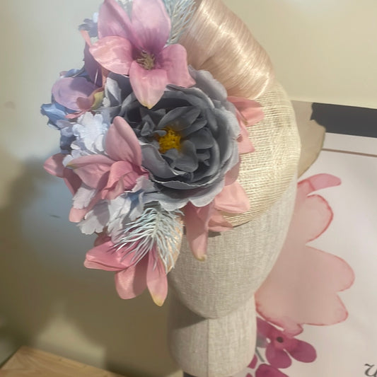 Blue,pinks and ivory floral